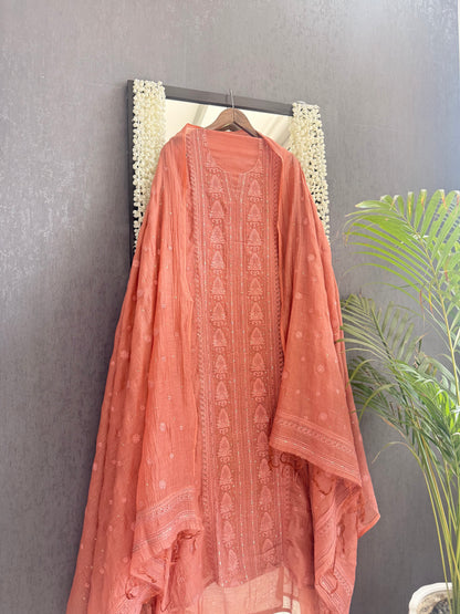 Luxurious Mul chanderi lucknowi handwork suit