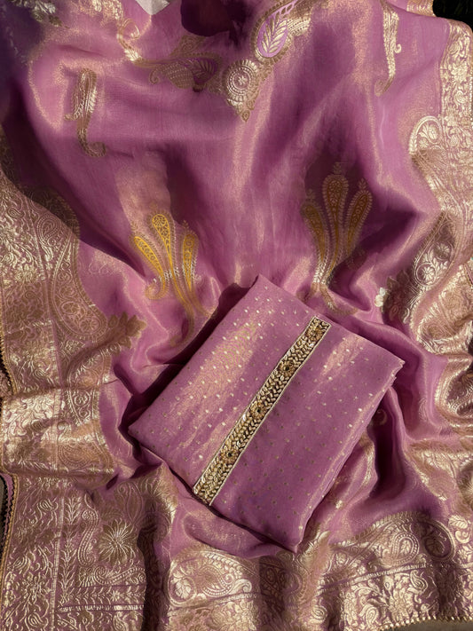 Luxurious handwork Tissue Benarsi silk suit