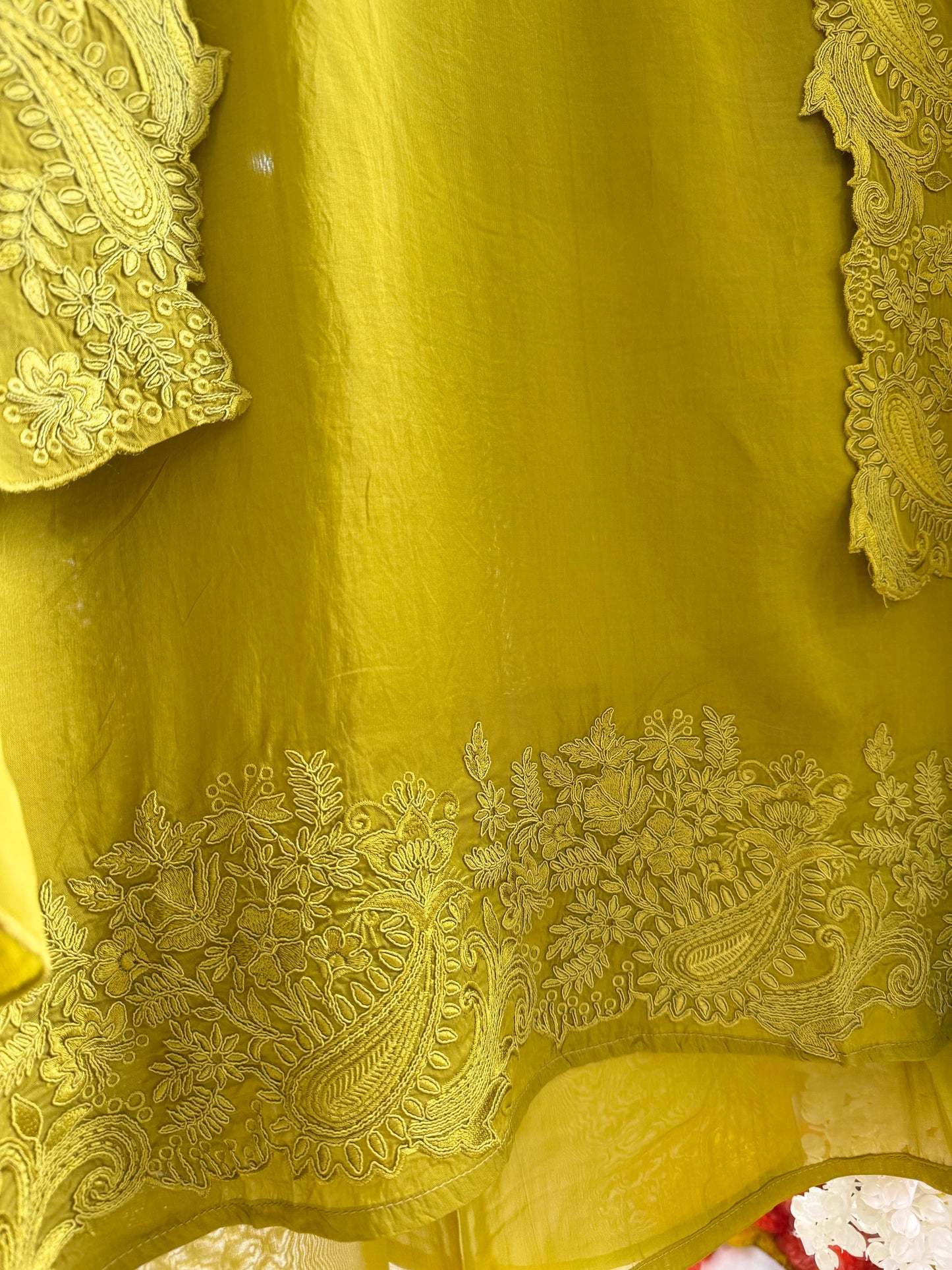 Luxurious aari work organza suit