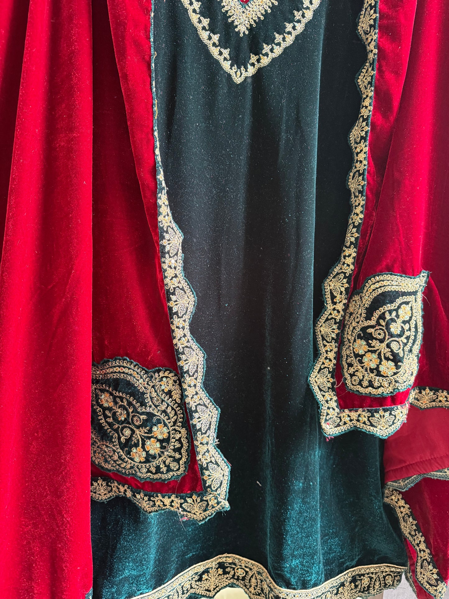 Velvet  marori aari work suit