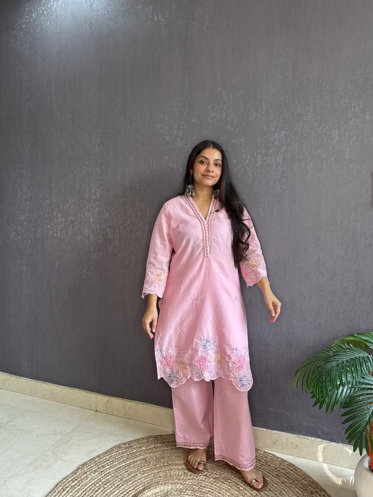 Premium cotton cutwork Coord set