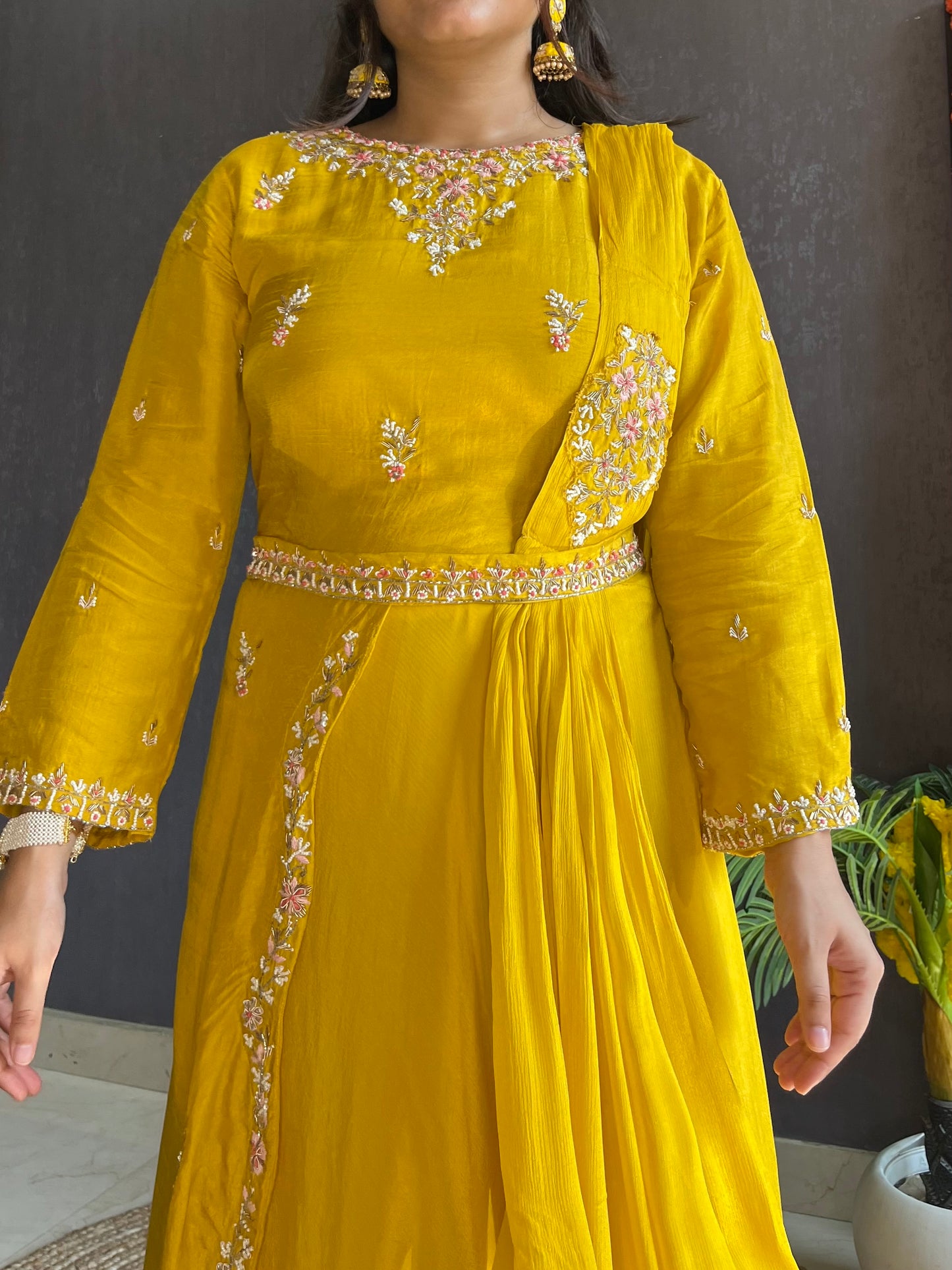 Indo western Drape dress