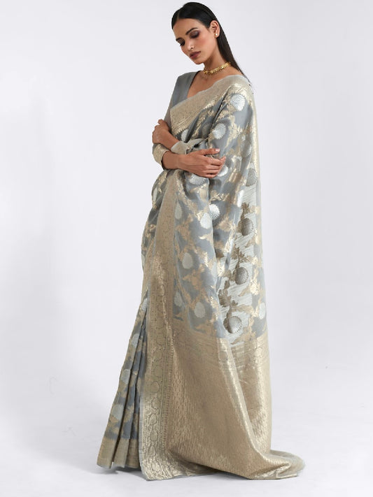 Benarsi woven Linen saree