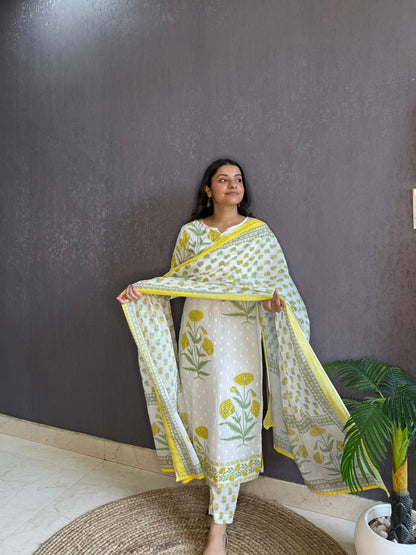 Pure cotton blockprinted kurta set