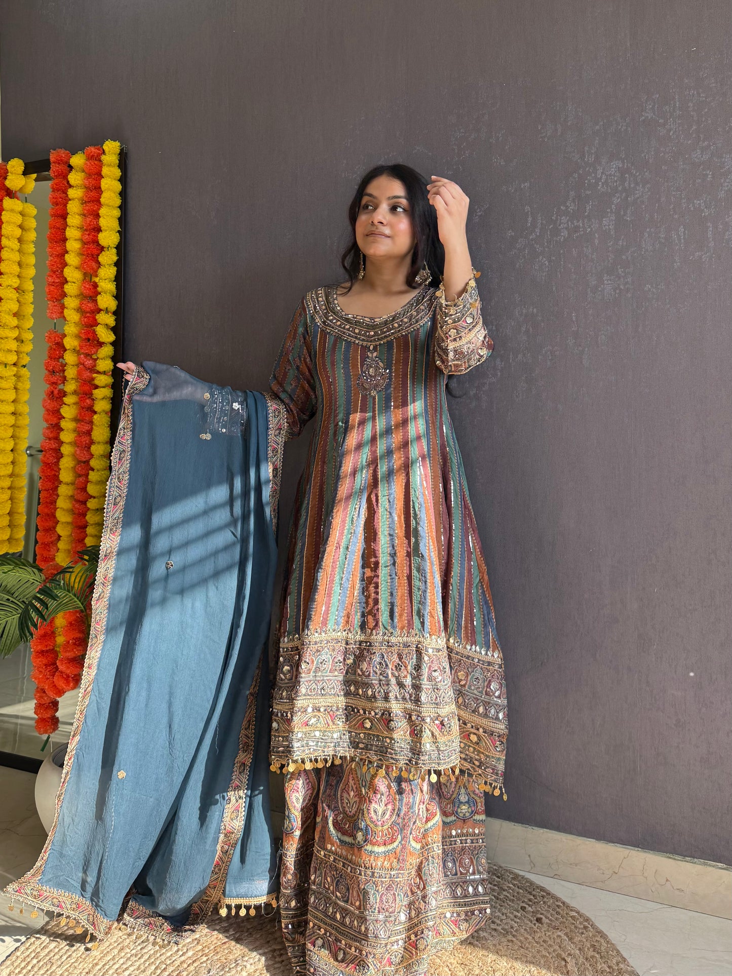 Pakistani gotapatti kalidaar Anarkali set
