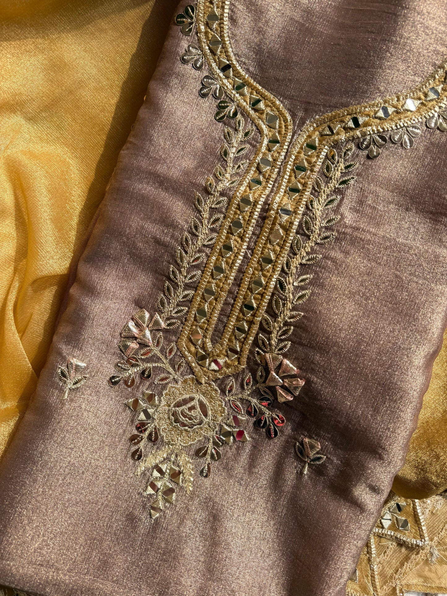 Luxurious Gotapatti Pure Tissue silk suit
