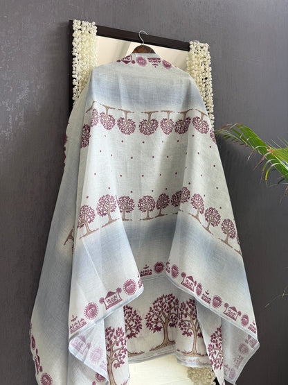 Pure linen worli art handwork suit