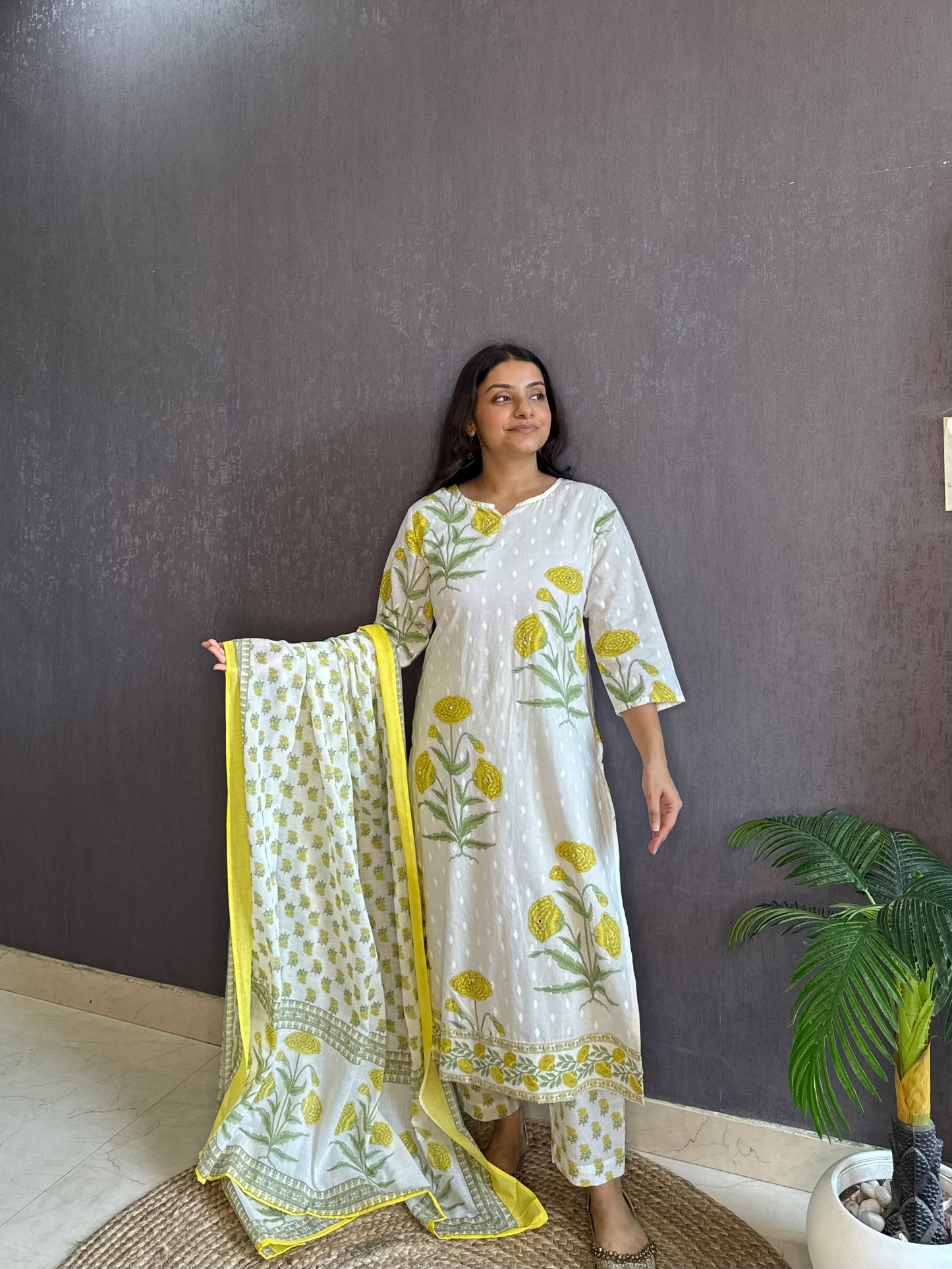 Pure cotton blockprinted kurta set