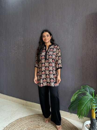 Modal cotton Ajrakh Coord set
