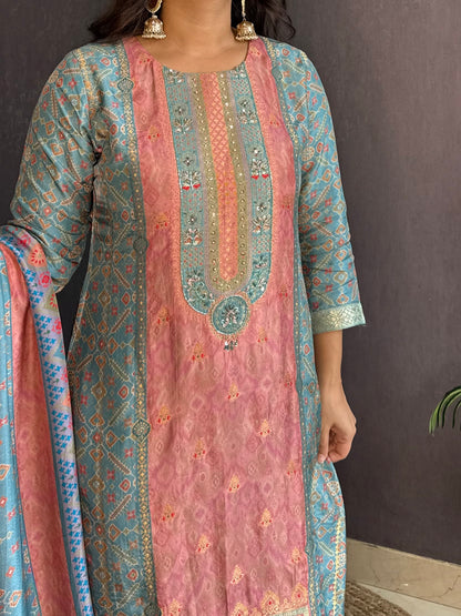 Meenakari Benarsi Handwork suit set