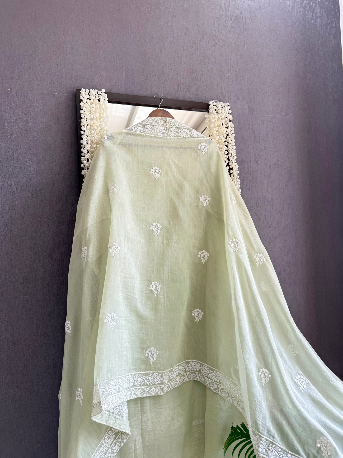 Luxurious Mul chanderi lucknowi handwork suit