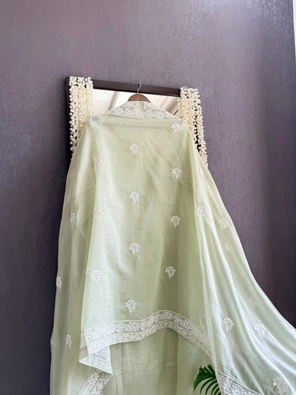 Luxurious Mul chanderi lucknowi handwork suit