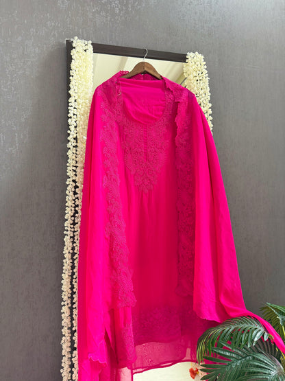 Luxurious aari work organza suit