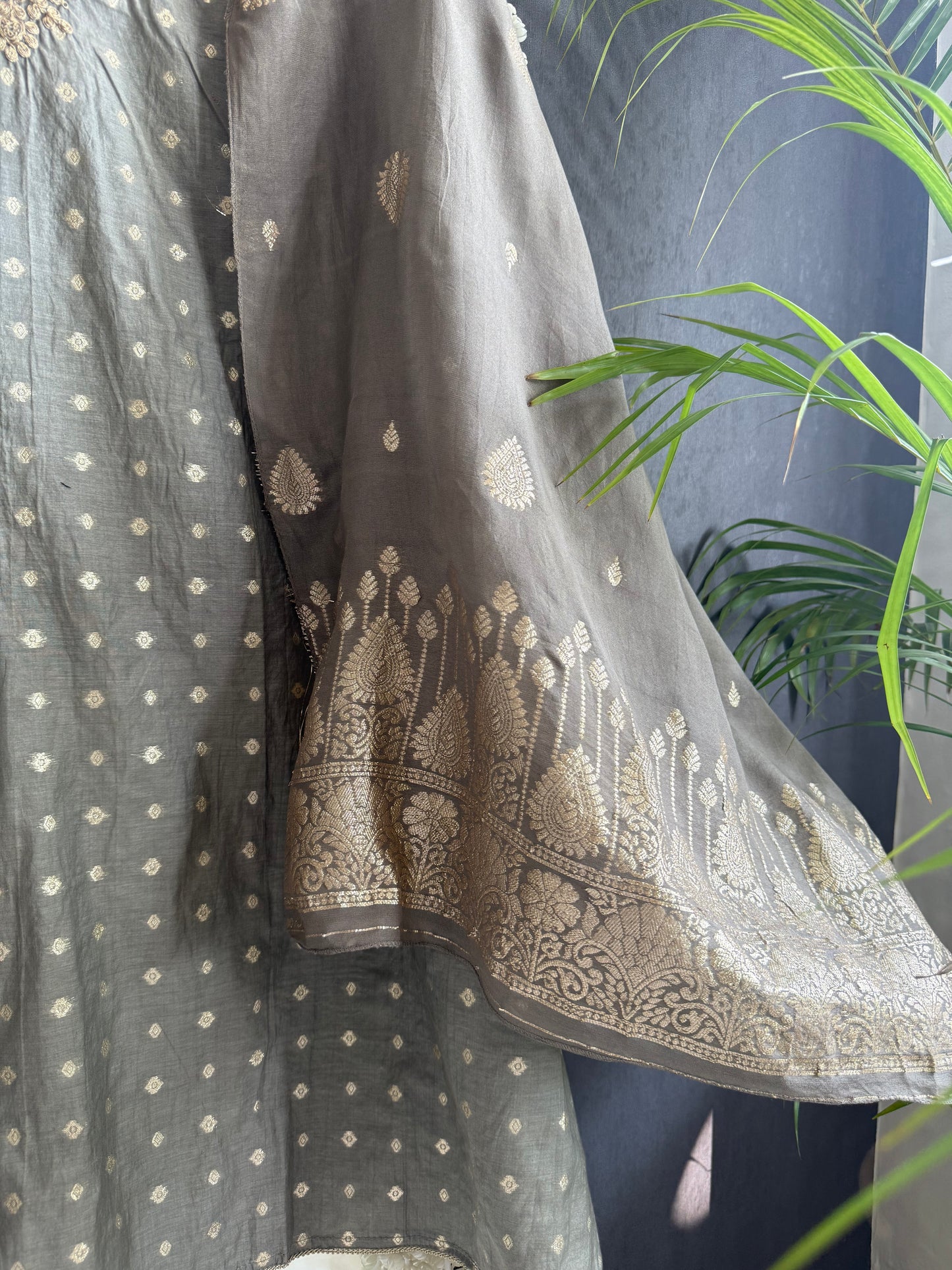 Semi Benarsi silk aari work suit