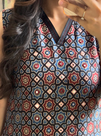 Cotton Ajrakh kurta set