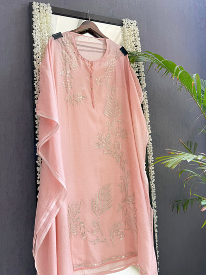Luxurious Mul chanderi gota appliqué work suit