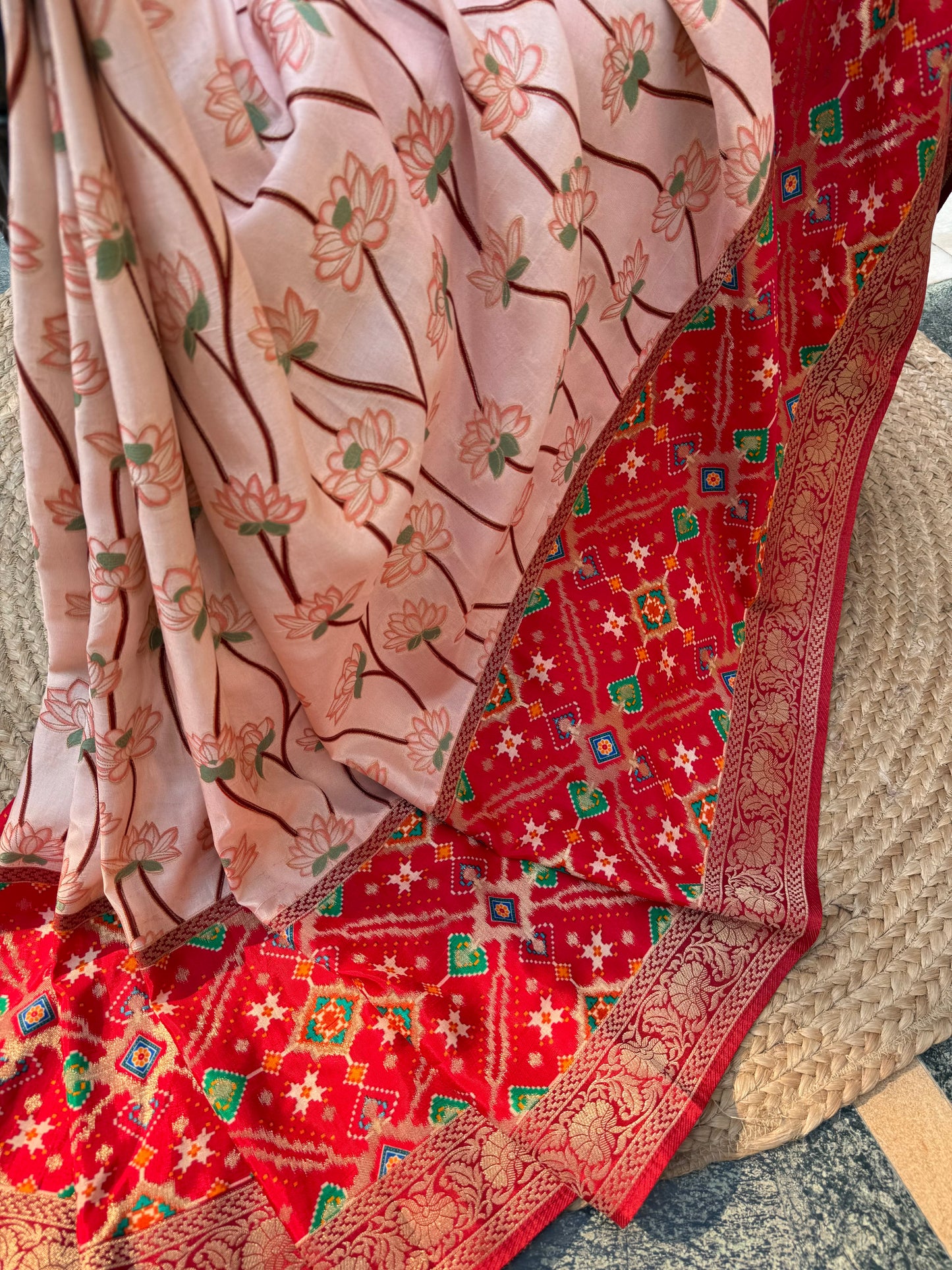 Patola Benarsi lotus saree