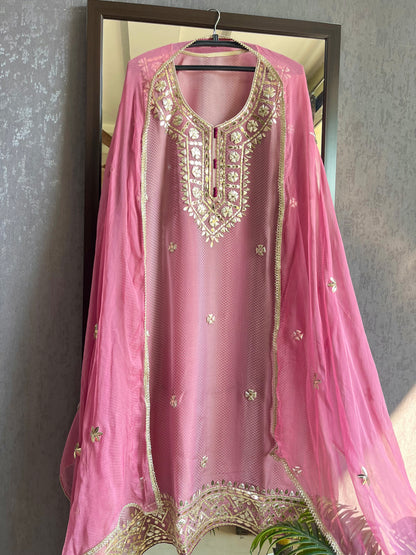 Gotta patti Tissue organza silk suit
