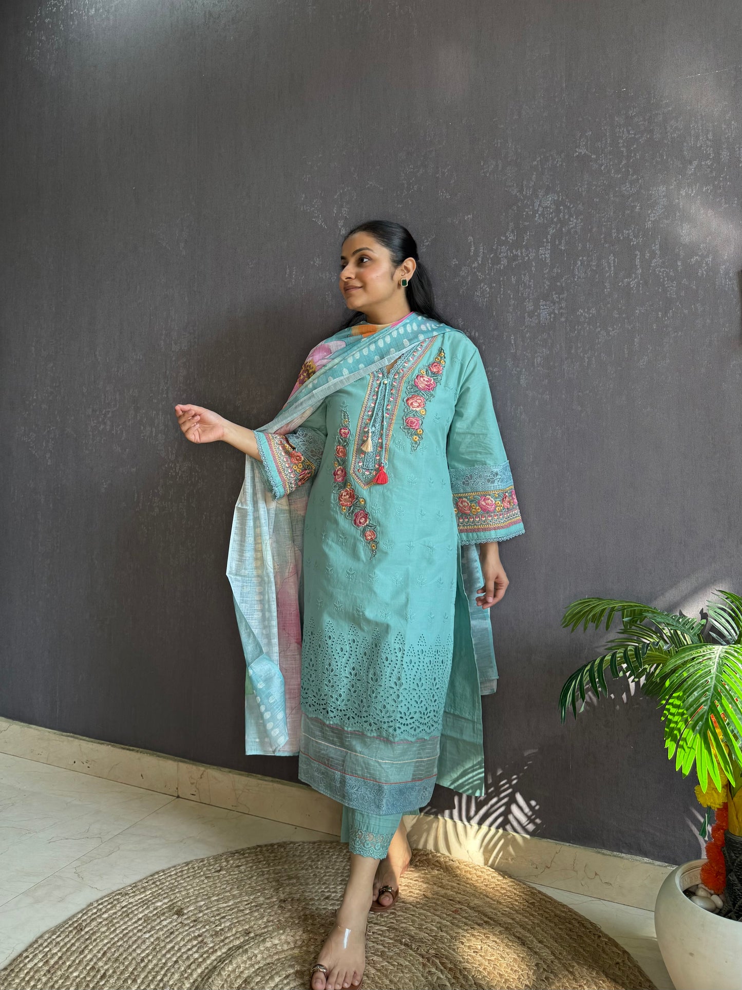 Pakistani schiffili designer suit