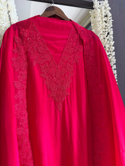 Luxurious aari work organza suit
