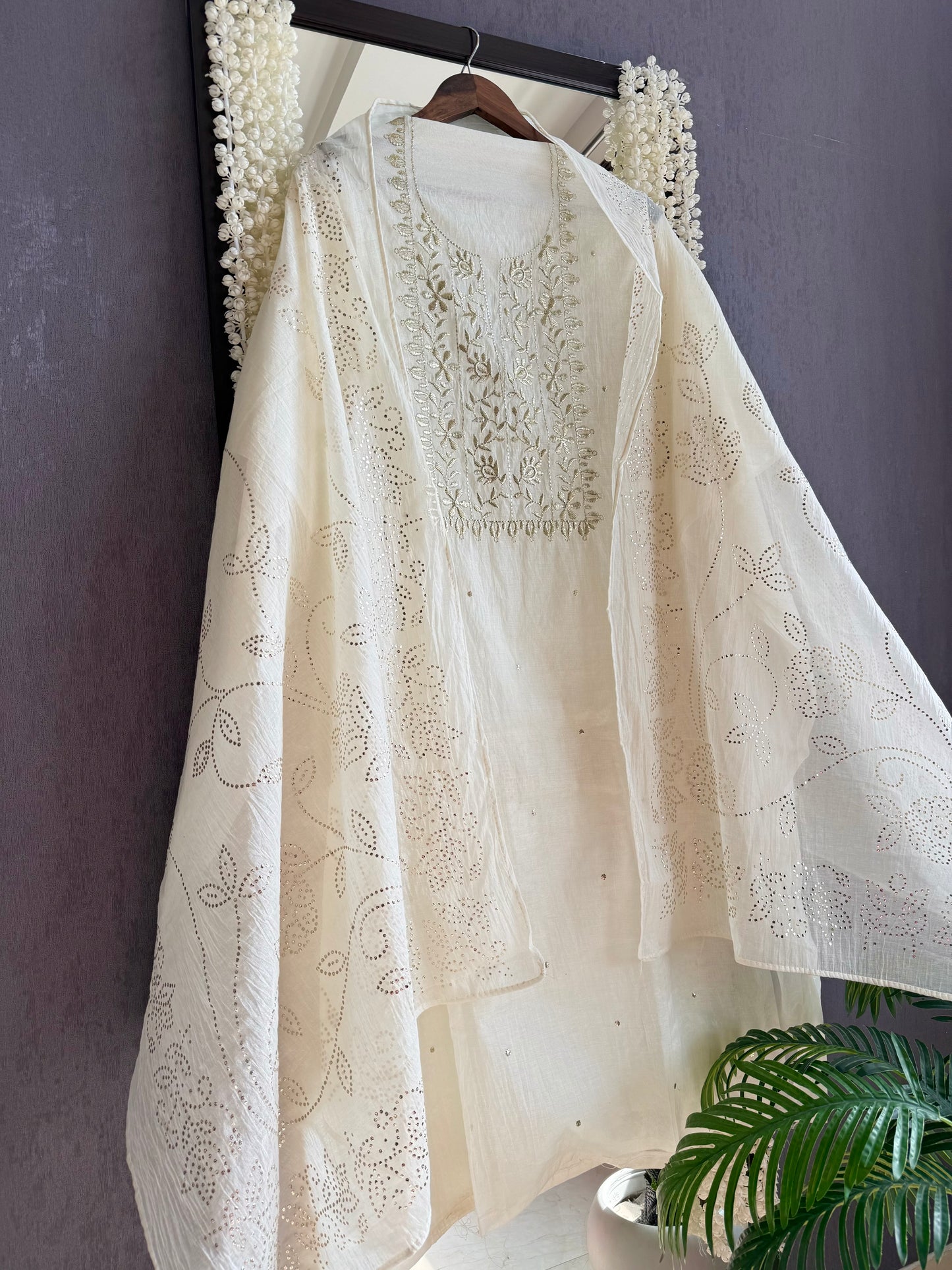 Mul cotton mukaish suit