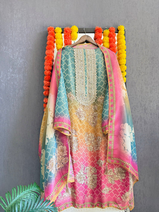 Mirror work pakistani suit