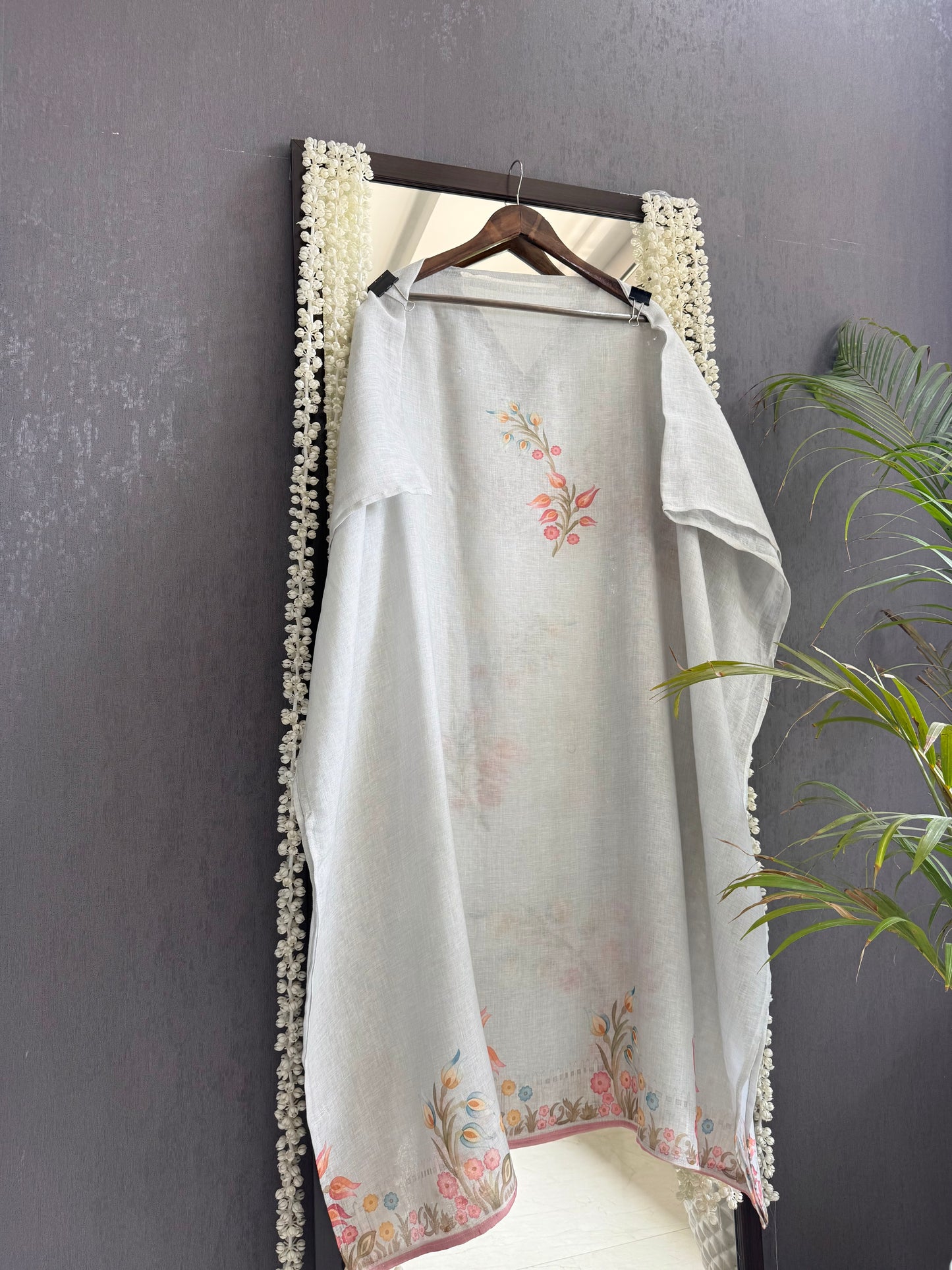 Linen handwork floral suit
