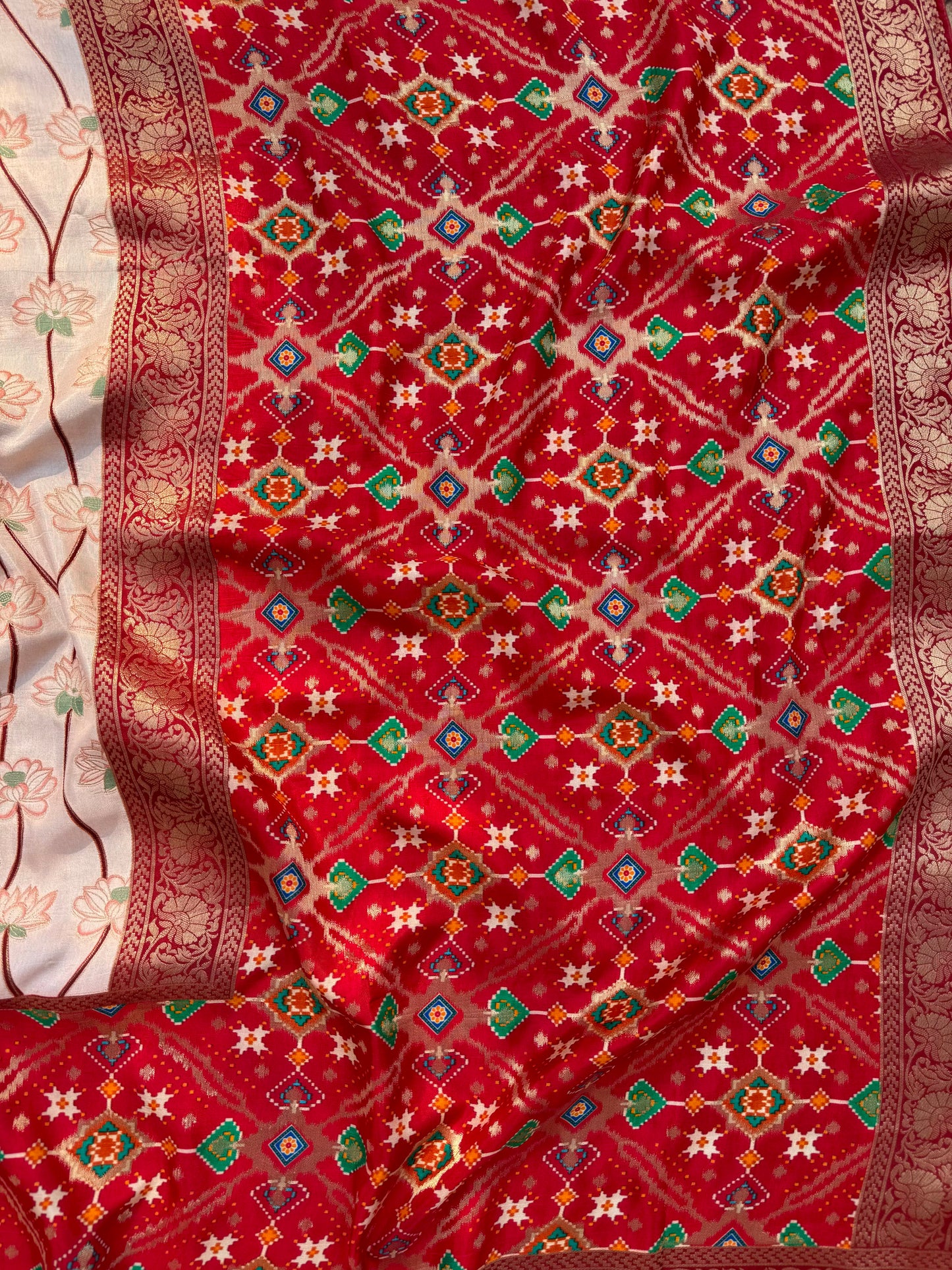 Patola Benarsi lotus saree