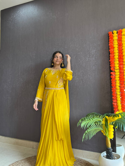 Indo western Drape dress