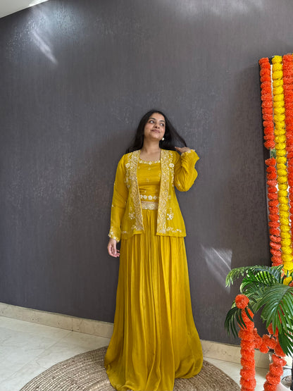 Lehenga jacket handwork dress