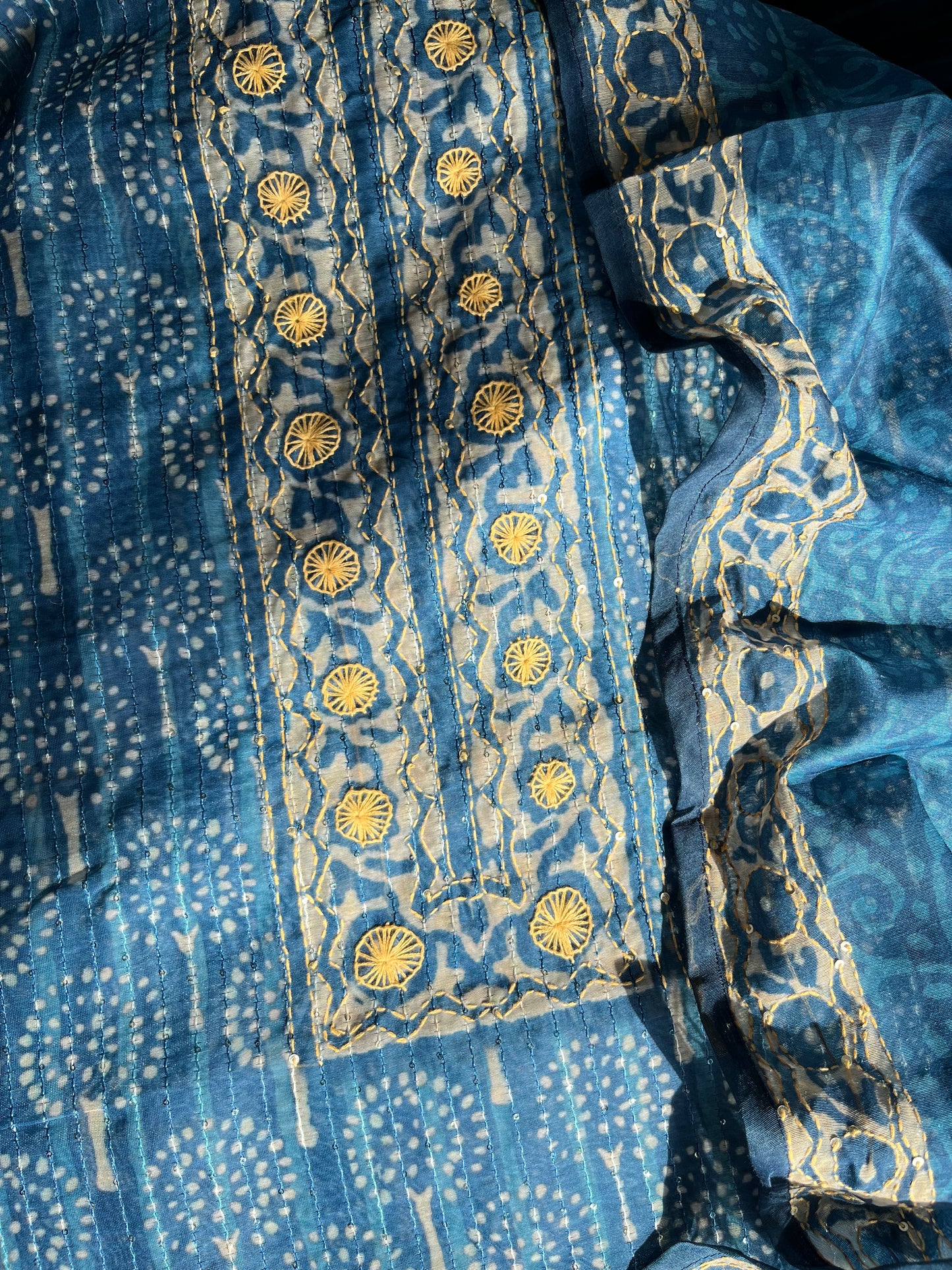 Maheshwari Kantha work Unstitched suit