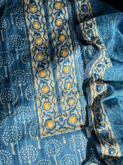 Maheshwari Kantha work Unstitched suit
