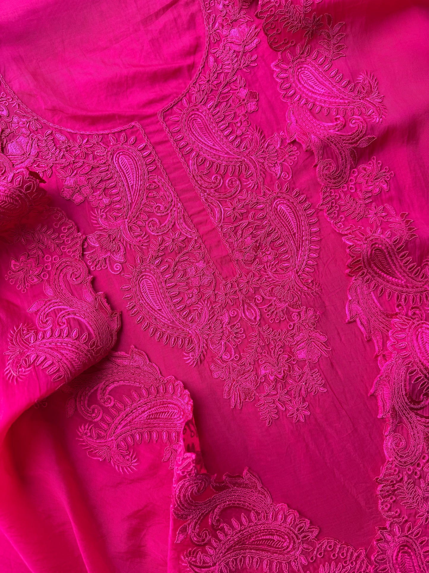 Luxurious aari work organza suit