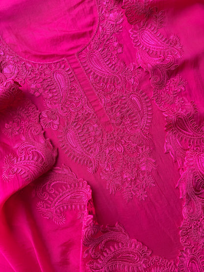 Luxurious aari work organza suit