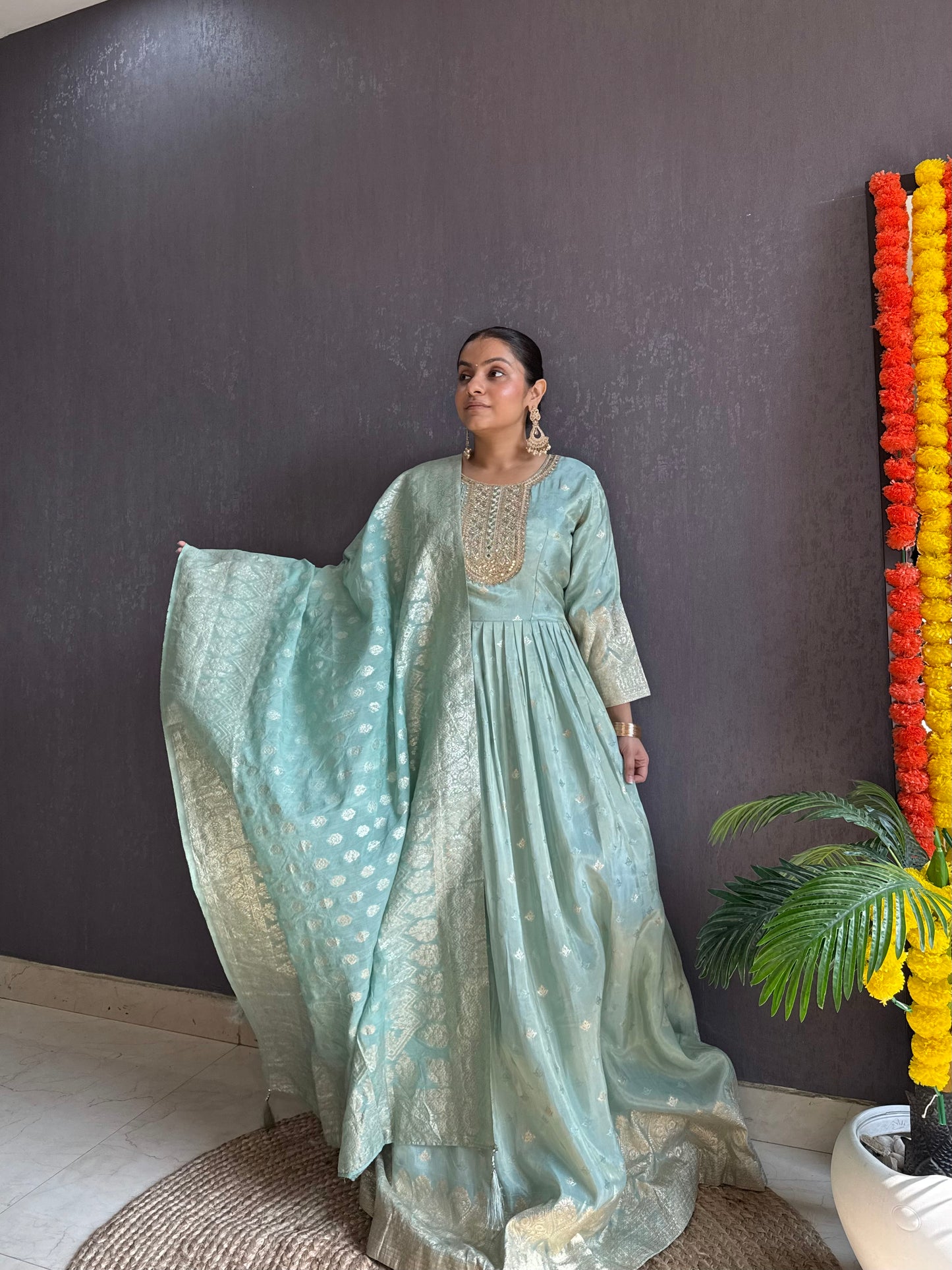 Benarsi Handwork Anarkali suit