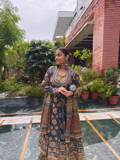 Pure cotton gota double Anarkali