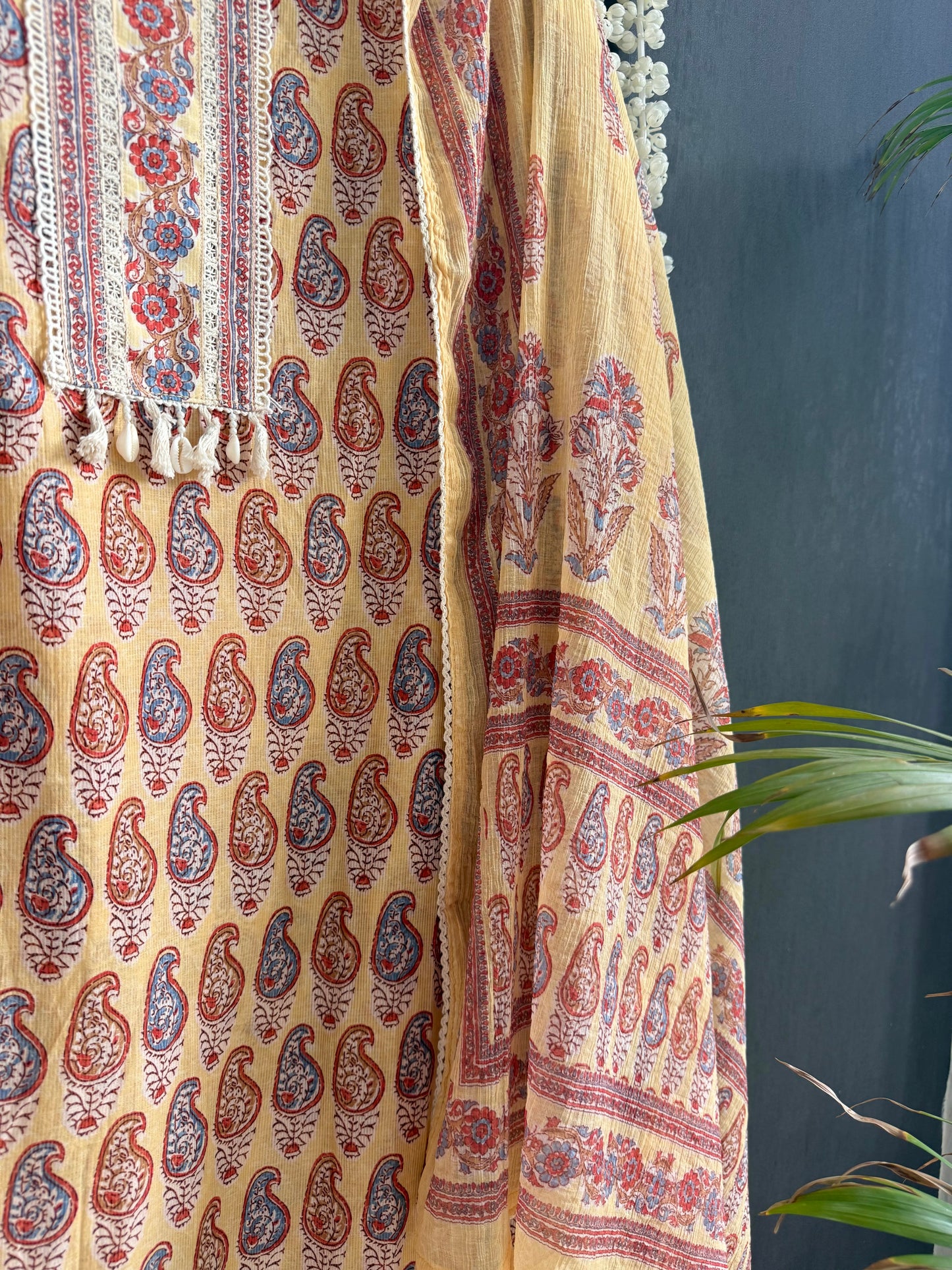 Mulmul cotton paisley florals suit