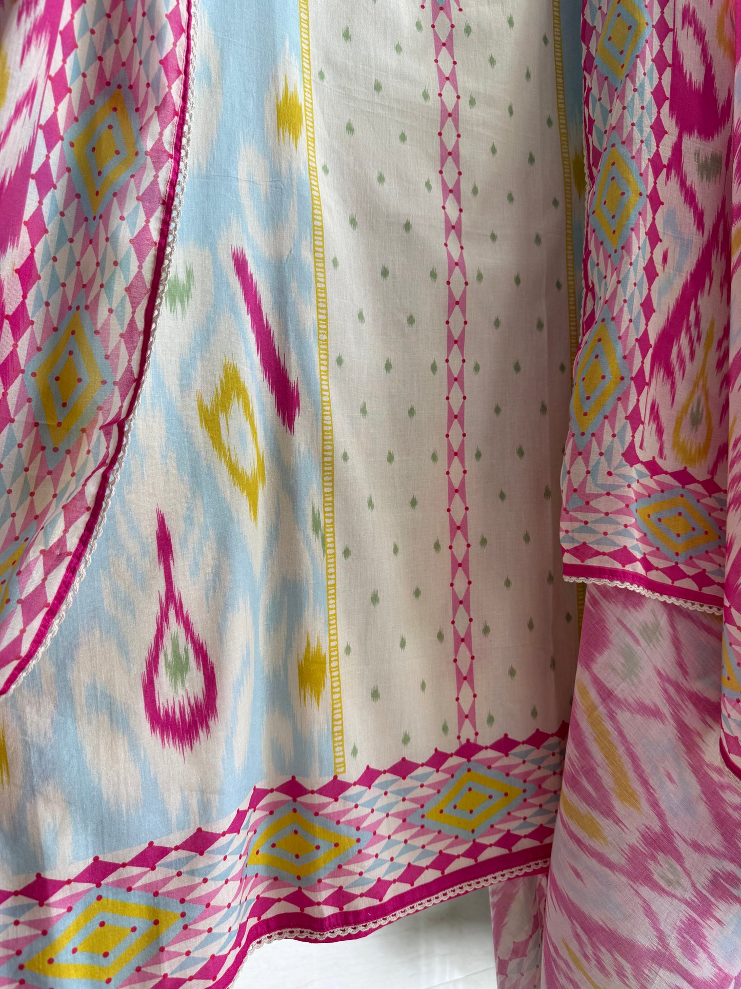 Mulmul cotton ikkat suit
