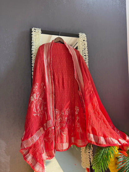 Luxurious crush benarsi lotus suit
