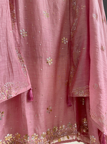 Luxurious Mul chanderi mukaish suit