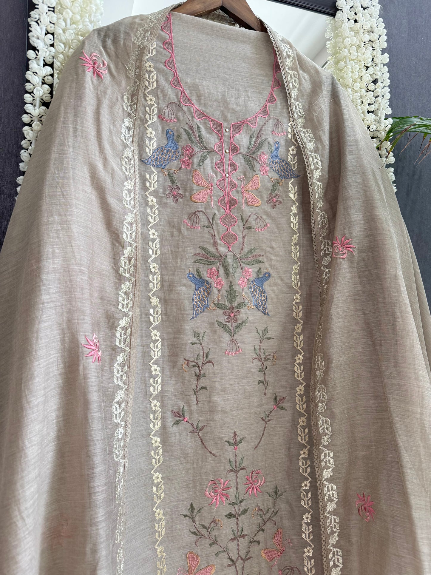 Luxurious Mul chanderi butterfly suit