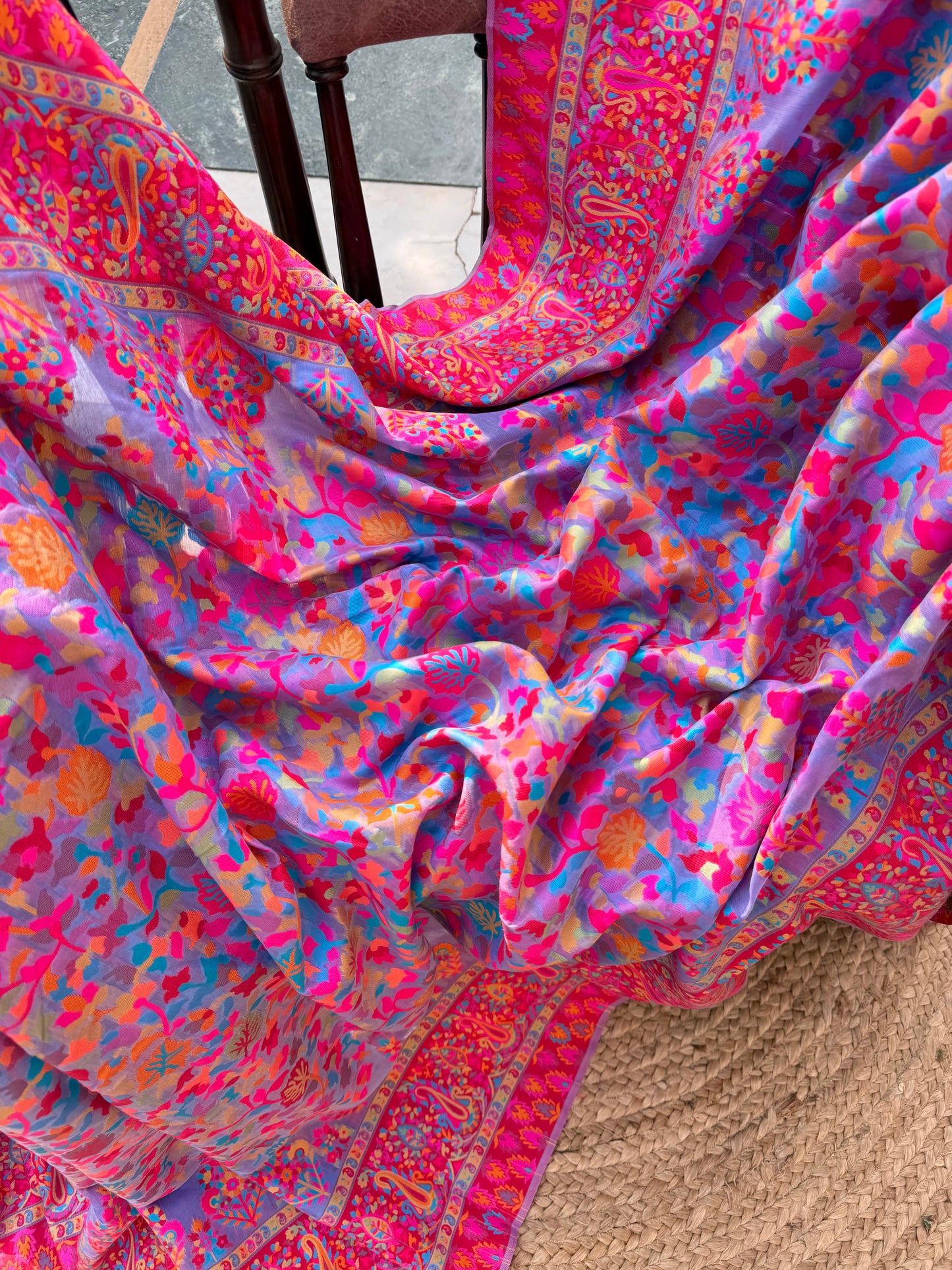 Kashmiri Jamawar Linen saree