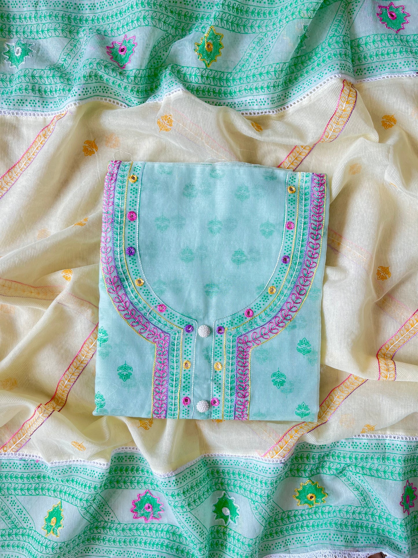 Kota doria aari work suits