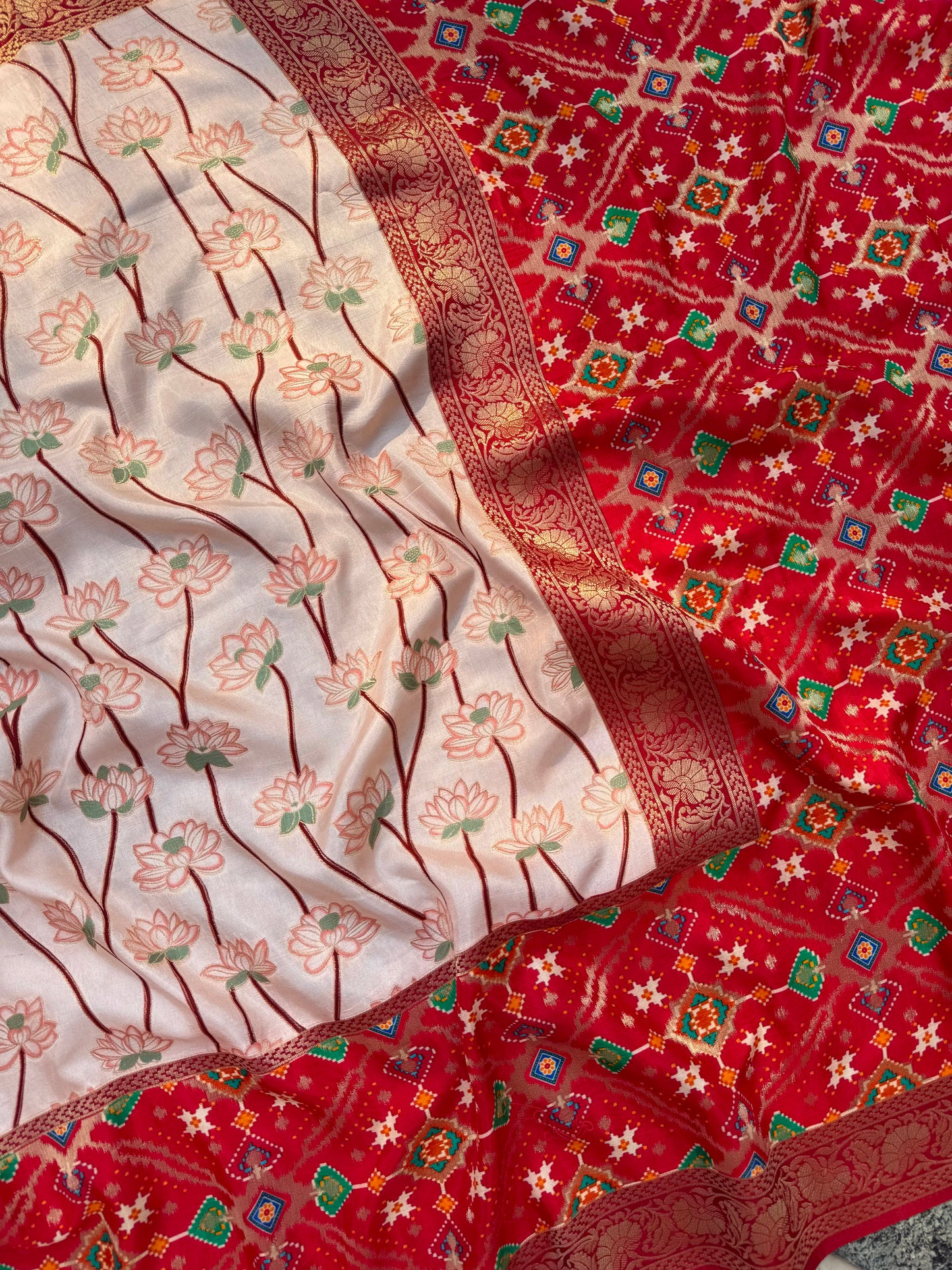 Patola Benarsi lotus saree