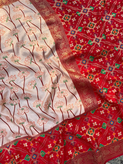 Patola Benarsi lotus saree