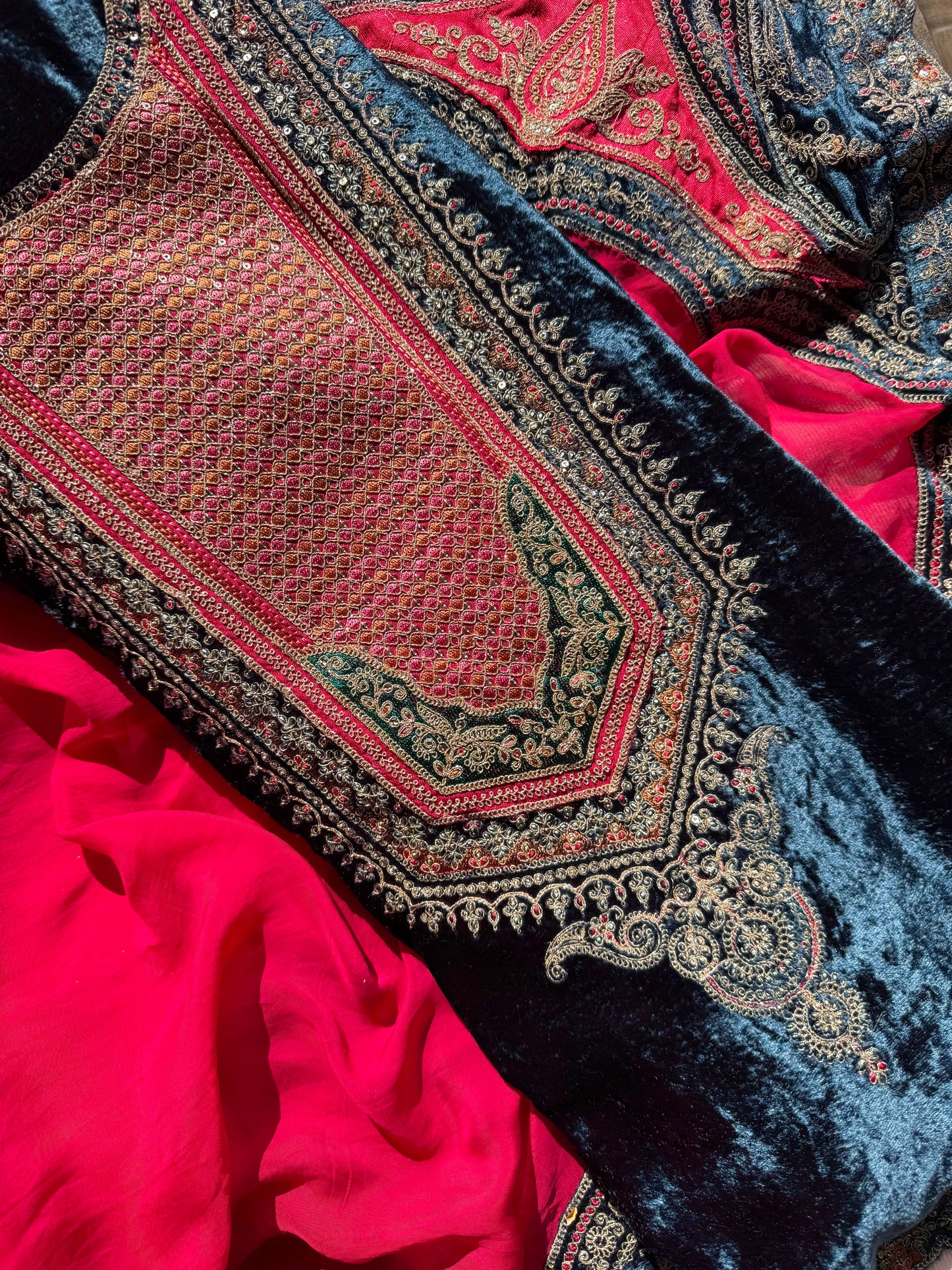 Velvet Marori Aari work suit