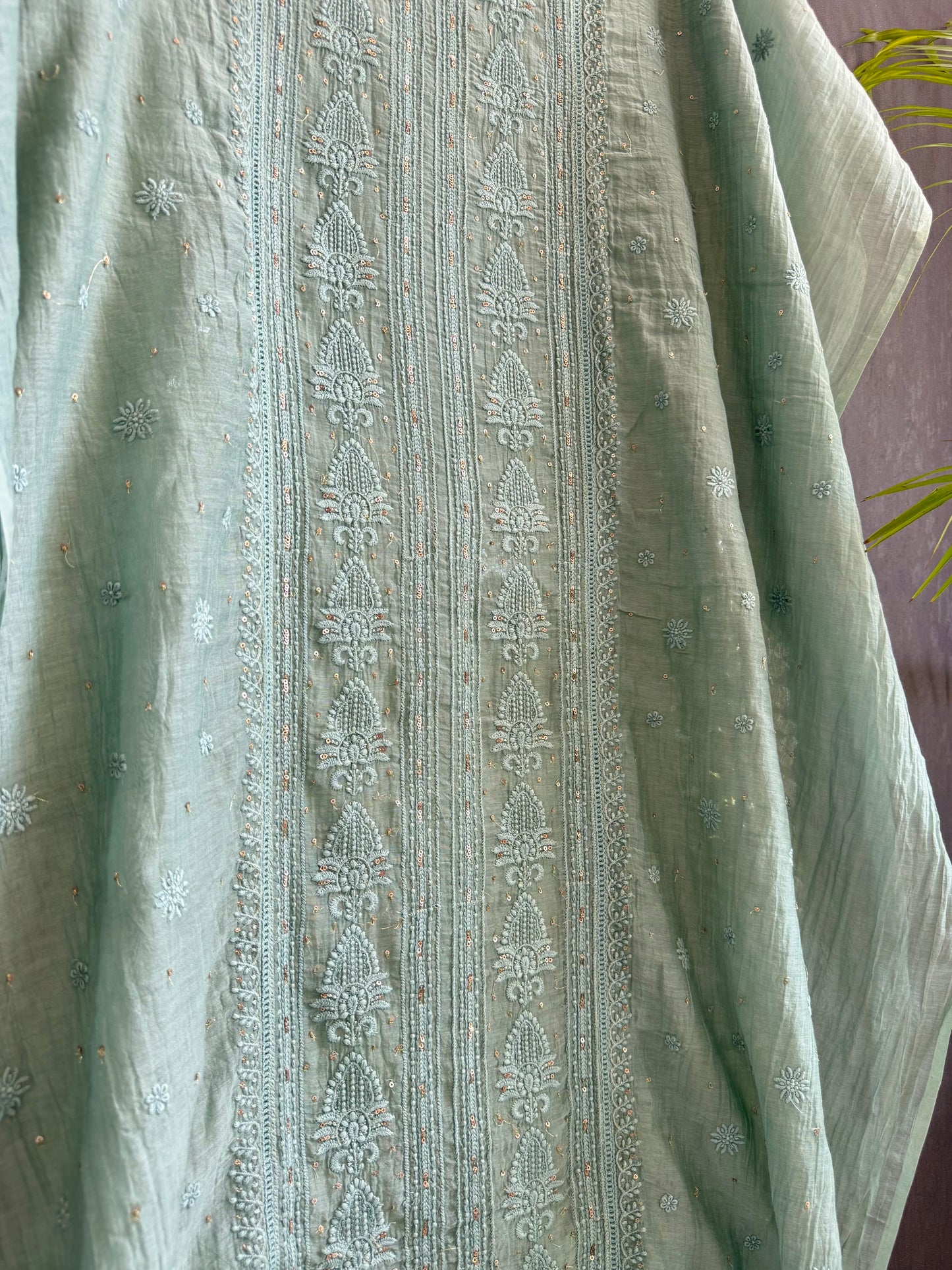 Luxurious Mul chanderi lucknowi handwork suit
