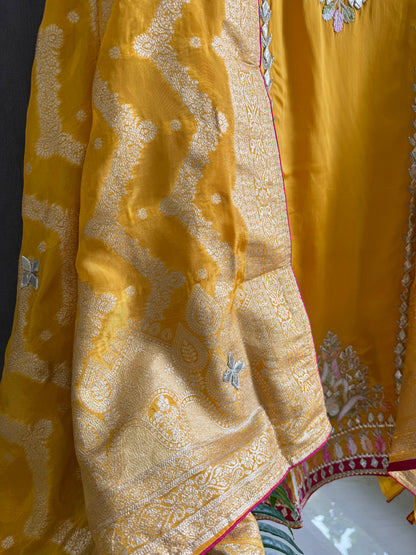 Luxurious Gotapatti satin silk suit
