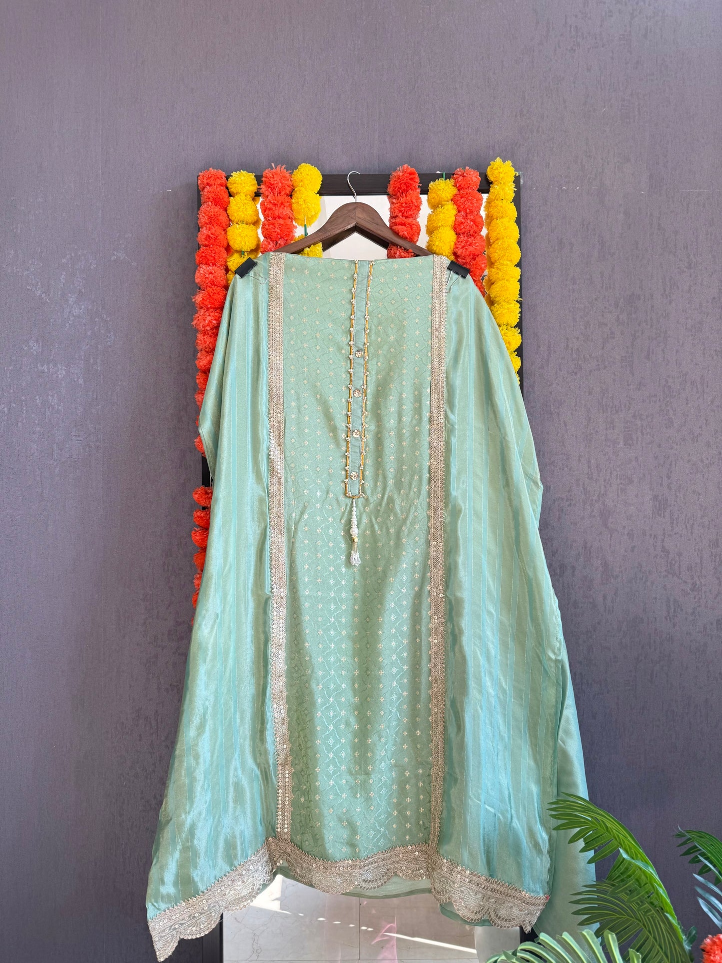 Pearl Benarsi Tissue silk suit
