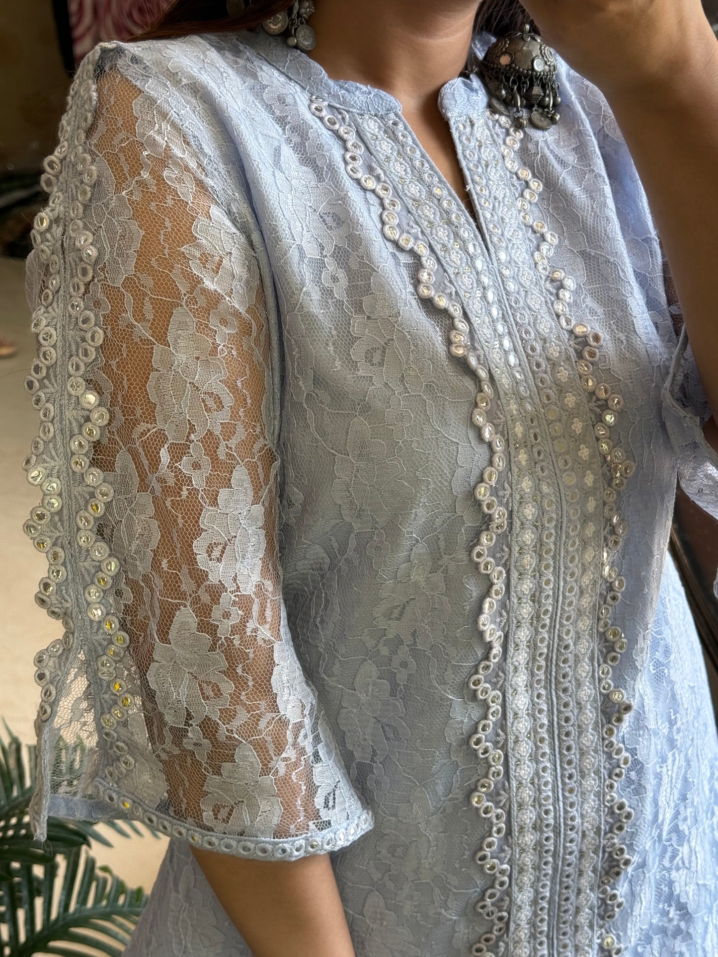 Pure cotton lace work coord